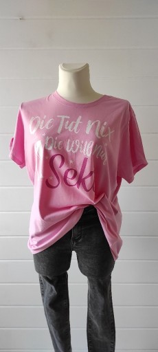 Zdjęcie oferty: T-shirt Damski Różowy Bawełniany z Nadrukiem XXL