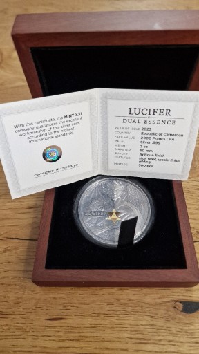 Zdjęcie oferty: Srebrna moneta Podwójna postać Lucyfer 2oz