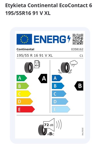 Zdjęcie oferty: Opony letnie 195/55 R16 Continental EcoContact 6