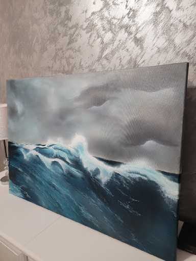 Zdjęcie oferty: Wzburzone morze akryl na płótnie 70 x 100 