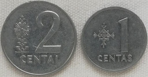 Zdjęcie oferty: Litwa 1 i 2 centai 1991, KM#85 i KM#86