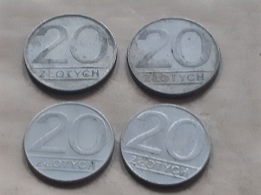 Zdjęcie oferty: 20 zł 4 szt 1986-1990 r. monety P30