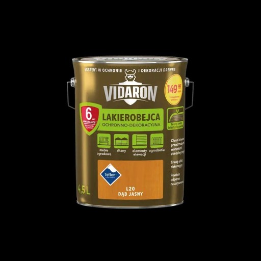 Zdjęcie oferty: Vidaron Lakierobejca L20 DĄB JASNY 4.5L