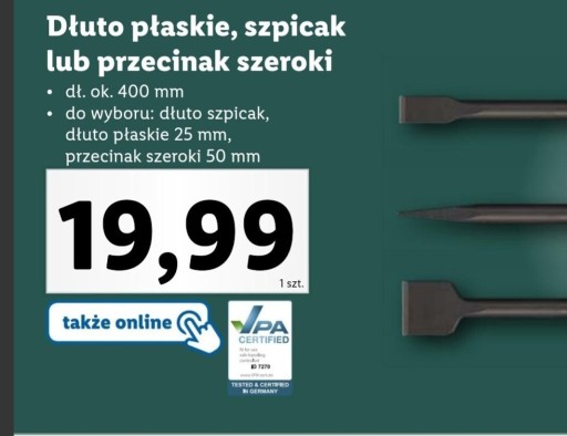 Zdjęcie oferty: Dłuto płaskie szpicak lub przecinak szeroki