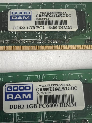 Zdjęcie oferty: 4x GoodRam DDR2 1GB PC6400 DIMM