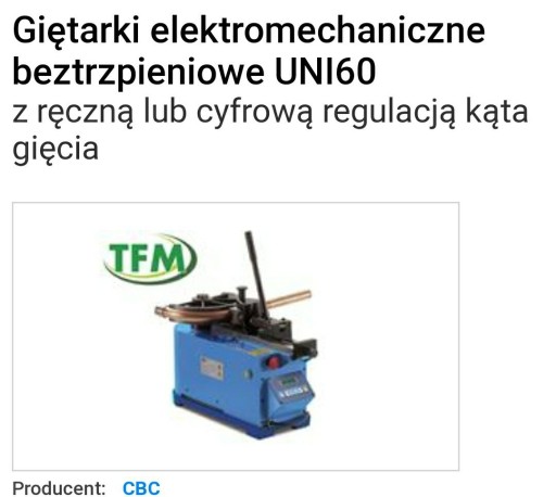 Zdjęcie oferty: Giętarki beztrzpieniowa do rur max.fi42,4