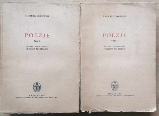 Zdjęcie oferty: Kazimierz Brodziński Poezje T 1,2 1959
