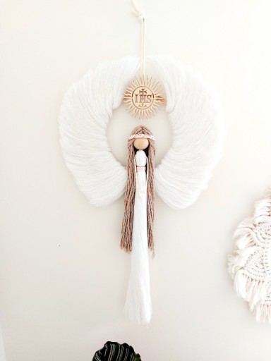Zdjęcie oferty: Anioł XXL aniołek z makramy komunia chrzest 