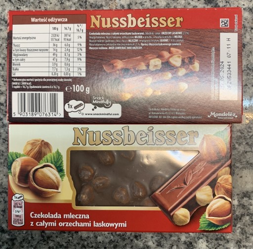 Zdjęcie oferty: Nussbeisser, czekolada mleczna z orzechami.