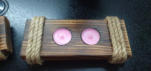 Zdjęcie oferty: Świecznik tealight palone drewno loft handmade