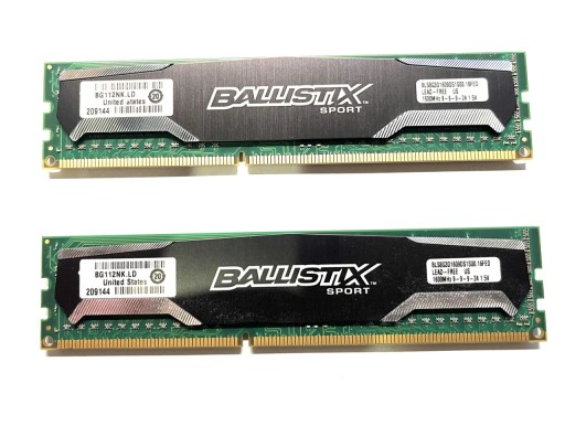 Zdjęcie oferty: crucial BALLISTIX SPORT 16GB 2x8GB 1600MHz DDR3