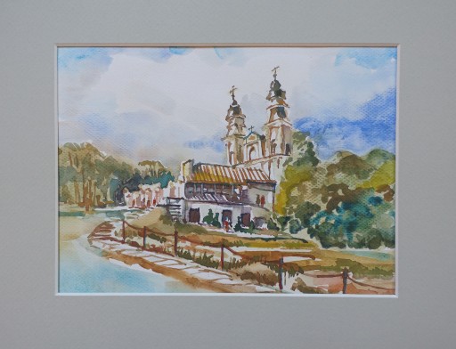 Zdjęcie oferty:  Włodawa Kościół św. Ludwika AKWARELA 24x30 cm