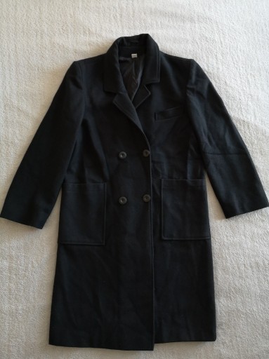 Zdjęcie oferty: Czarny wełniany angielski płaszcz męski 38 40 - 42