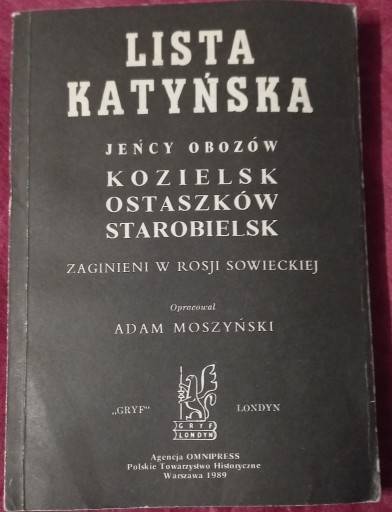 Zdjęcie oferty:       Lista Katyńska