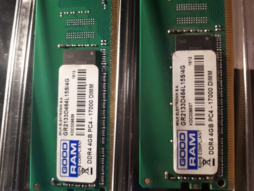 Zdjęcie oferty: Pamięc ram 2x4GB 1700Mhz ddr4 DIMM