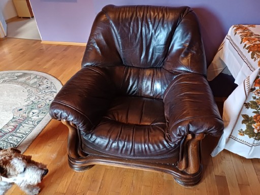 Zdjęcie oferty: Komplet sofa oraz dwa fotele skóra naturalna 