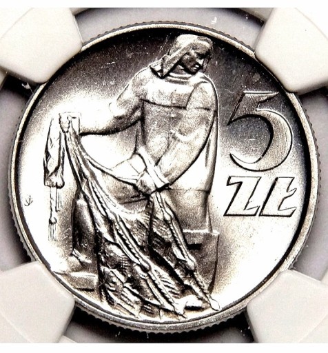 Zdjęcie oferty: Moneta obiegowa prl 5 zł z rybakiem 1973 rNGC MS64