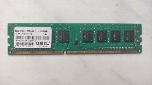 Zdjęcie oferty: Pamięć RAM Geil 8GB PC3-12800 CL11-11-11-28