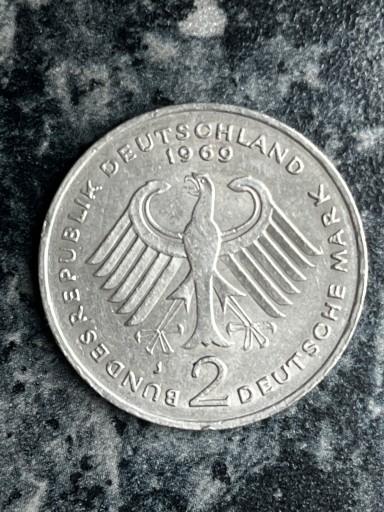 Zdjęcie oferty: Niemcy RFN 2 marki, 1969 J - Hamburg