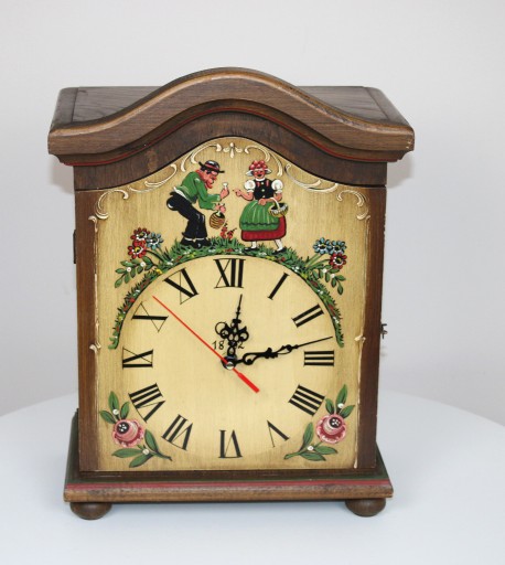 Zdjęcie oferty: Stary, oryginalny drewniany zegar - barek, szafka