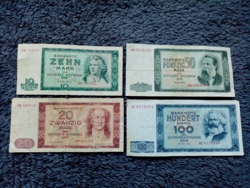 Zdjęcie oferty: Zestaw banknotów Niemcy - NRD, DDR( rzadsze) 