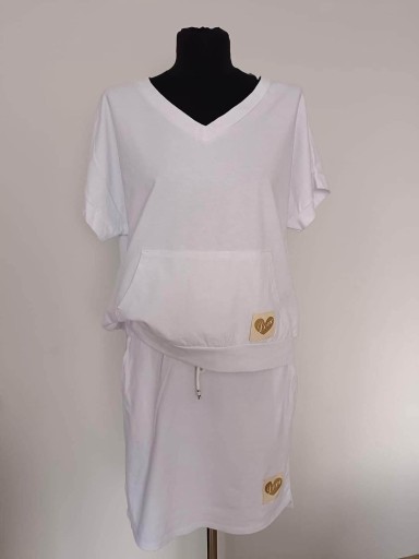 Zdjęcie oferty: Bluzka ze spódnicą w kolorze białym. Bawełniana