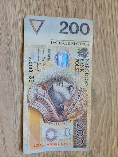 Zdjęcie oferty: Banknot kolekcjonerski 200zl seria AB 1994 Rok