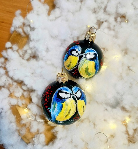 Zdjęcie oferty: Bombki szklane, ozdoby świąteczne, ręcznie malowane 6 cm