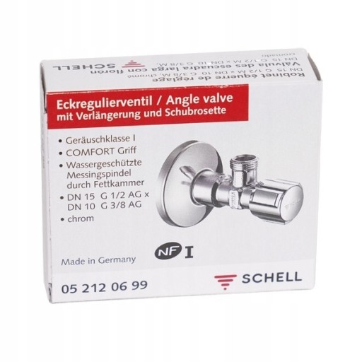 Zdjęcie oferty: ZAWÓR KĄTOWY SCHELL COMFORT 1/2 x 3/8 052120699