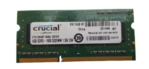 Zdjęcie oferty: Pamięć Crucial 4GB DDR3 CT51264BF160BJ.C8FER