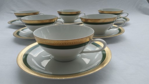 Zdjęcie oferty: Filiżanki herbata Seltmann - 6 sztuk zielono złote