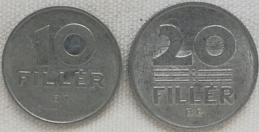 Zdjęcie oferty: Węgry 10 i 20 filler 1985, KM#572 i 573