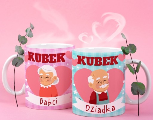 Zdjęcie oferty: PREZENT 2 KUBKI DLA BABCI I DZIADKA W SKRZYNCE