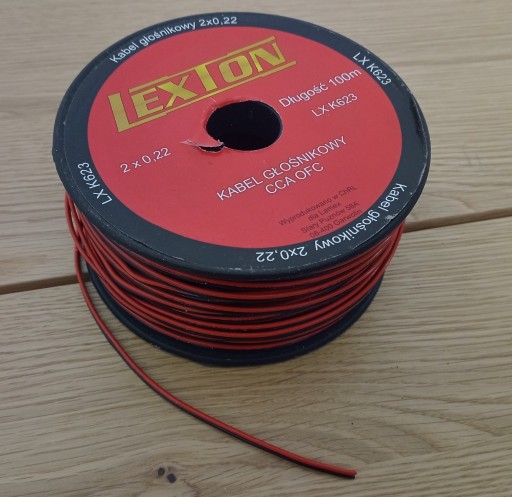 Zdjęcie oferty: Kabel głośnikowy LEXTON 2x0.22 CCA OFC 75metrów