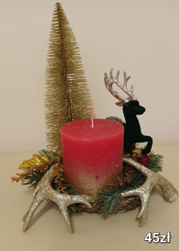 Zdjęcie oferty: Ozdoba bożonarodzeniowa, stroik ze świeczką