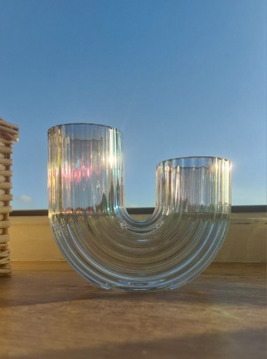 Zdjęcie oferty: Szklany wazon ikea perła tęcza holo