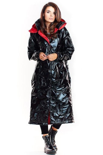 Zdjęcie oferty: BLACK VINYL Płaszcz kurtka damska awama L / XL