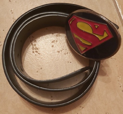 Zdjęcie oferty: Pasek do spodni skórzany męski SUPERMAN 3,8cm.