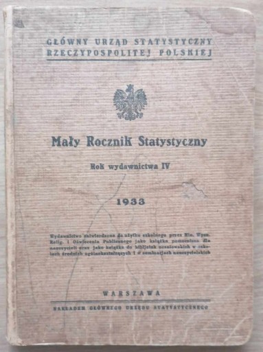 Zdjęcie oferty: Mały rocznik statystyczny 1933