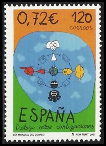 Zdjęcie oferty: Hiszpania 2001 Mi 3654 ** Dialog Wspólne Wydanie