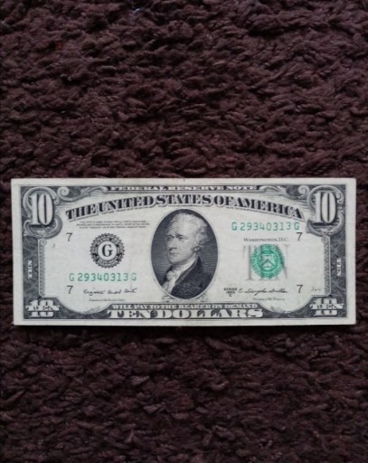 Zdjęcie oferty: 10 Dolarów USA 1950- zielona pieczęć 