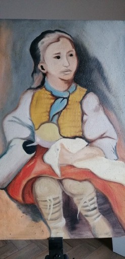Zdjęcie oferty: Obraz olejny płótno, Dziewczynka z lalką 