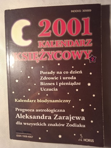 Zdjęcie oferty: Kalendarz księżycowy 2001