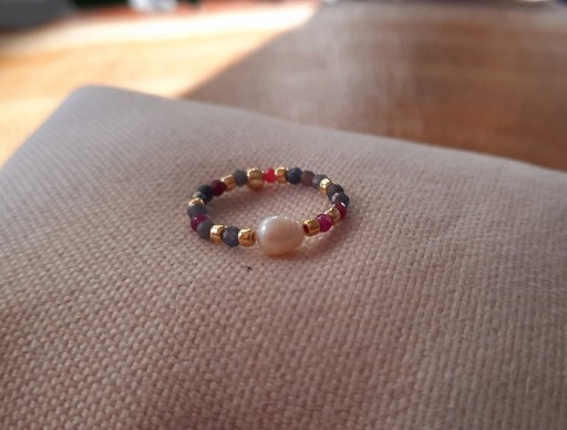 Zdjęcie oferty: Rubin szafir perła pierścionek kamienie naturalne 