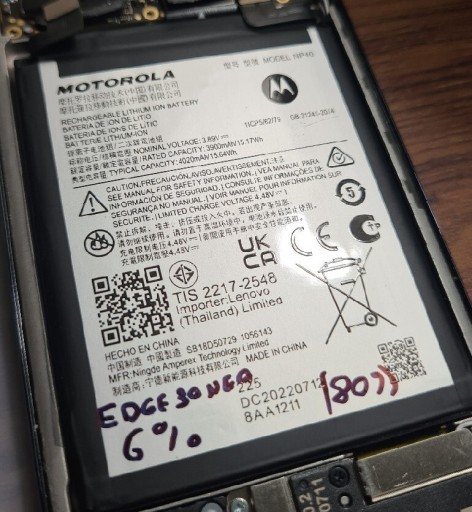 Zdjęcie oferty: Motorola edge 30 neo bateria NP40 97% kondycja