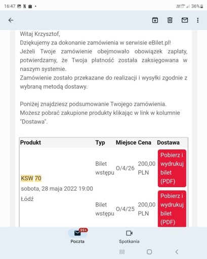 Zdjęcie oferty: Bilety