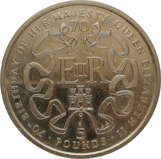 Zdjęcie oferty: Gibraltar 5 pounds 1996, KM#354