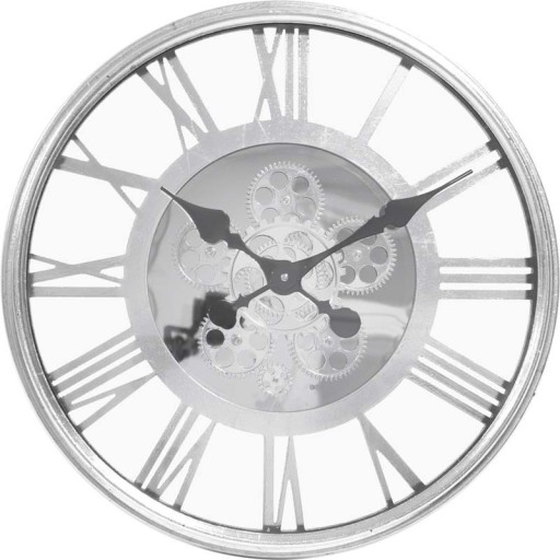 Zdjęcie oferty: duży ścienny srebrny zegar 106499 stylowy