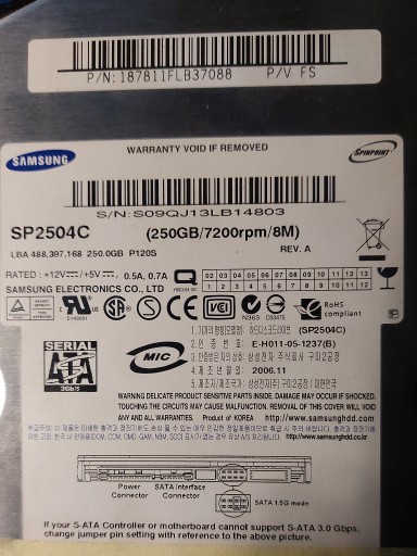 Zdjęcie oferty: Płytka PCB z dysku Samsung SP2504C
