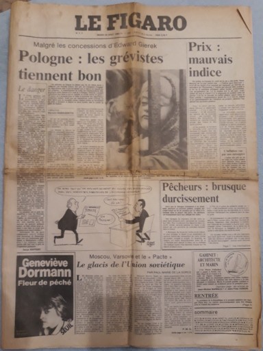 Zdjęcie oferty: Le Figaro z 1980r z artykułami przemian w PRL.